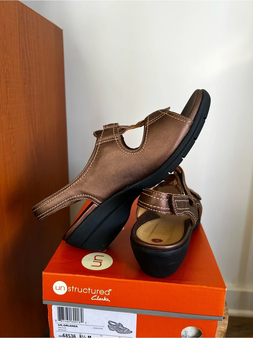 Clarks Leather Orland Wedge Slingback Sandals